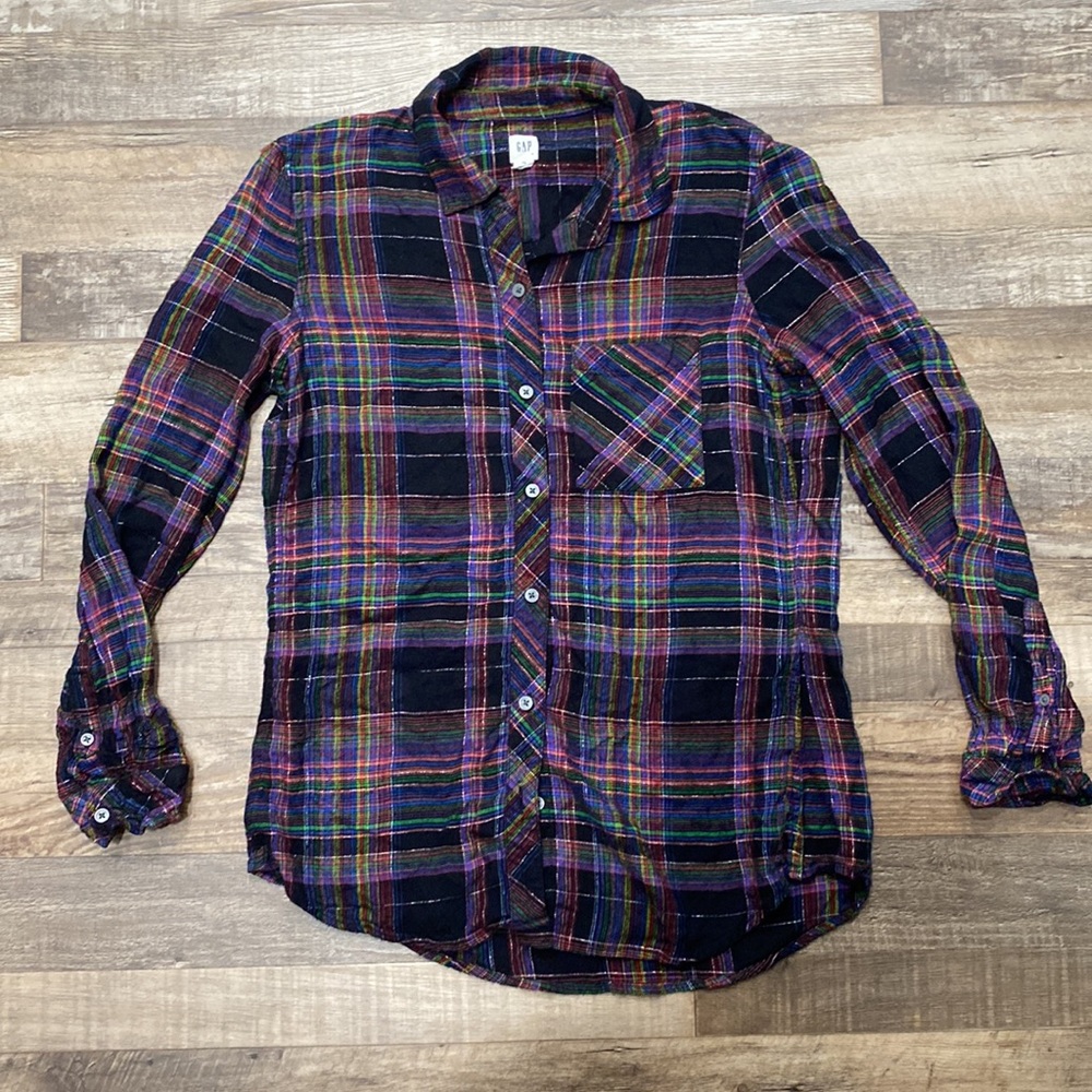 Gap • multi colored flannel shirt